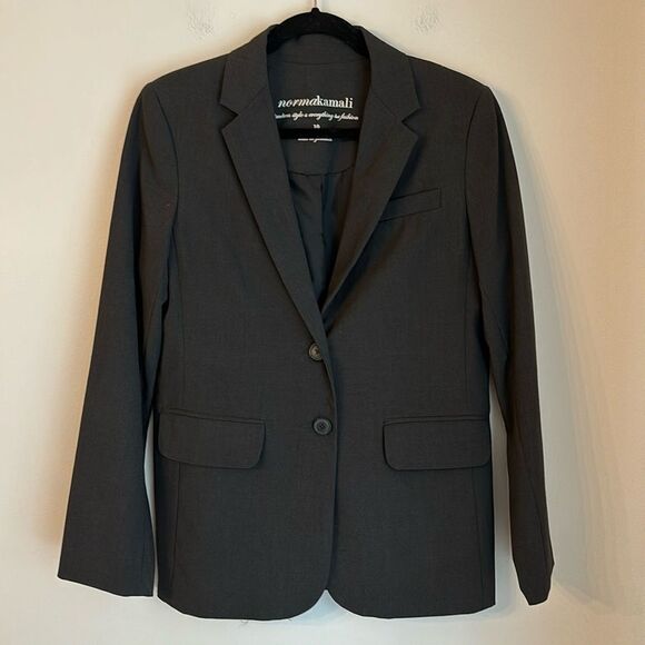 Norma Kamala Women’s charcoal gray suit jacket blazer office professional 10 EUC - Picture 1 of 9